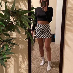 Checkered mini skirt 🎄
